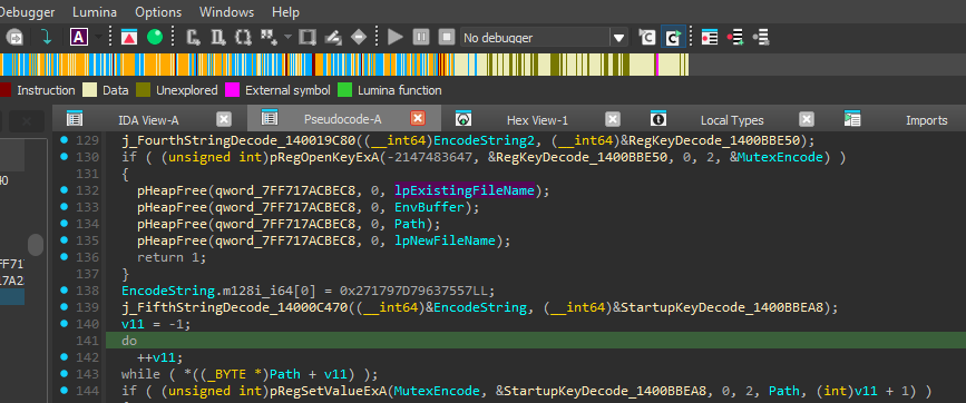 Registry modification for persistence